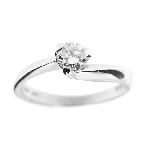 Bague 53 Bague solitaire Contrarie en or blanc 18 kt avec diamant 0,54 ct 58 Facettes 25209