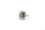 Bague 53 Bague en or jaune 18k et platine avec émeraude et diamants 58 Facettes 25238 25164