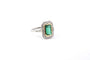 Bague 53 Bague en or jaune 18k et platine avec émeraude et diamants 58 Facettes 25238 25164