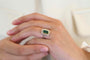 Bague 53 Bague en or jaune 18k et platine avec émeraude et diamants 58 Facettes 25238 25164