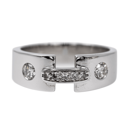 Bague 47 Bague en or blanc 18 carats sertie de diamants 58 Facettes 2527582CN