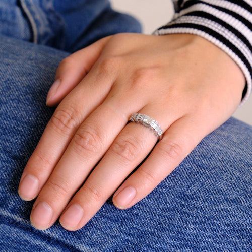 Bague 53 Bague Diamant Princesse Or Gris 58 Facettes DV0311-1
