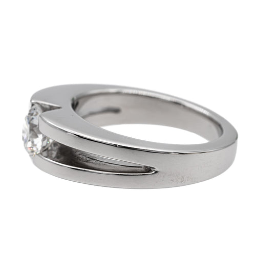 Bague 49 Bague solitaire en or blanc 18 carats avec diamant 0,80 ct 58 Facettes 2529125CN
