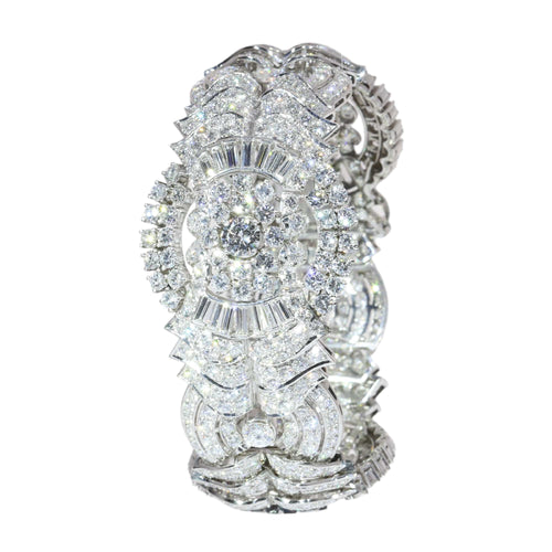 Bracelet Bracelet articulé vintage années 1950 en platine et diamants 58 Facettes 25325-0281