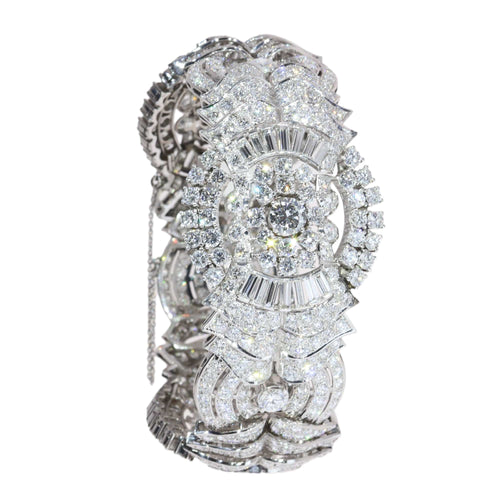 Bracelet Bracelet articulé vintage années 1950 en platine et diamants 58 Facettes 25325-0281