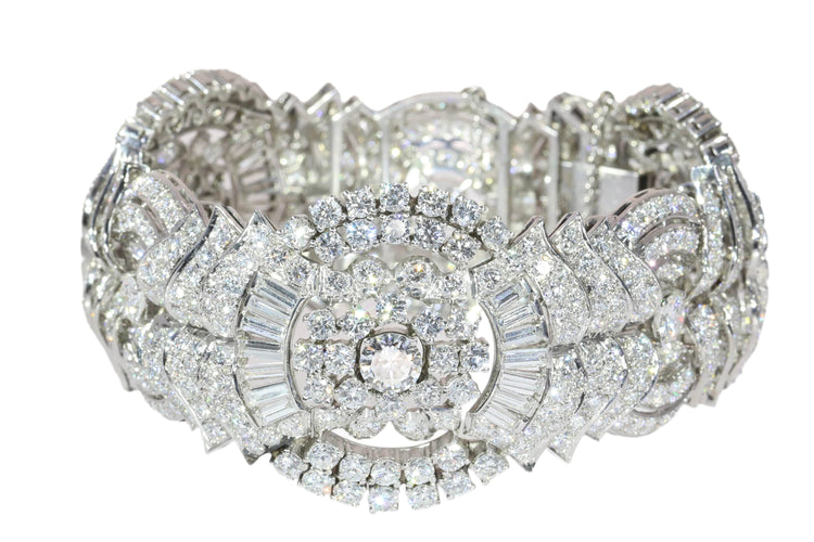 Bracelet Bracelet articulé vintage années 1950 en platine et diamants 58 Facettes 25325-0281