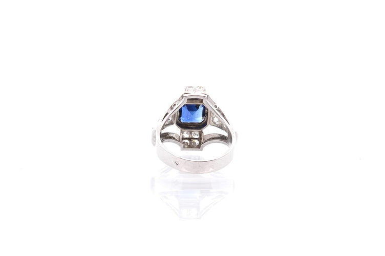 Bague 52 Bague Art déco en platine au saphir et diamants 58 Facettes 25373