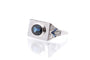 Bague 57 Bague en platine avec saphirs et diamants 58 Facettes 25374