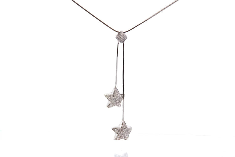 Collier Collier étoiles en or blanc 18k et diamants 58 Facettes 25377