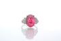 Bague 53 Bague en or blanc avec tourmaline cabochon et diamants 58 Facettes 25428 25449