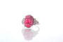 Bague 53 Bague en or blanc avec tourmaline cabochon et diamants 58 Facettes 25428 25449