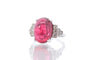 Bague 53 Bague en or blanc avec tourmaline cabochon et diamants 58 Facettes 25428 25449