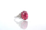 Bague 53 Bague en or blanc avec tourmaline cabochon et diamants 58 Facettes 25428 25449