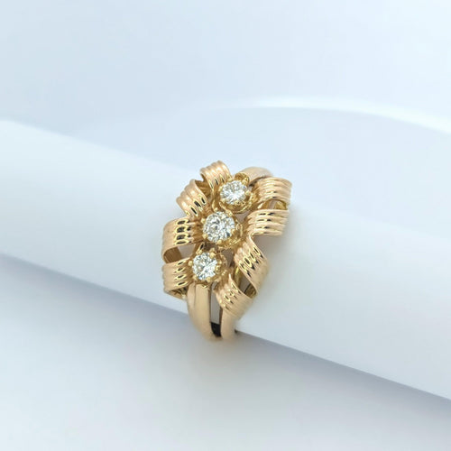 Bague 58 Bague en or rose 18 carats et diamants 58 Facettes 25483