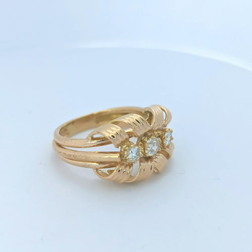 Bague 58 Bague en or rose 18 carats et diamants 58 Facettes 25483