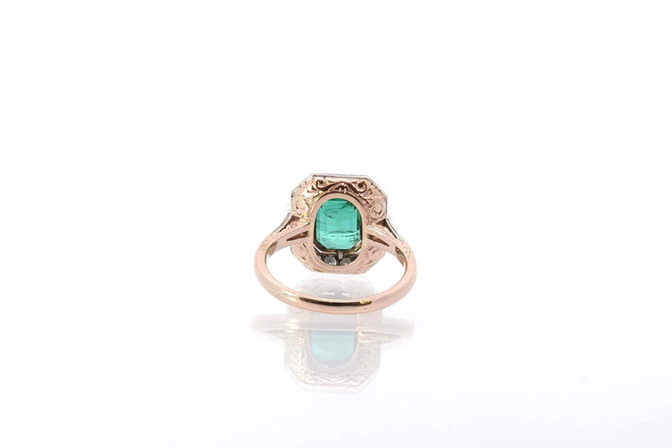Bague 52 Bague émeraude et diamants en platine et or rose 18k 58 Facettes 25556 25237