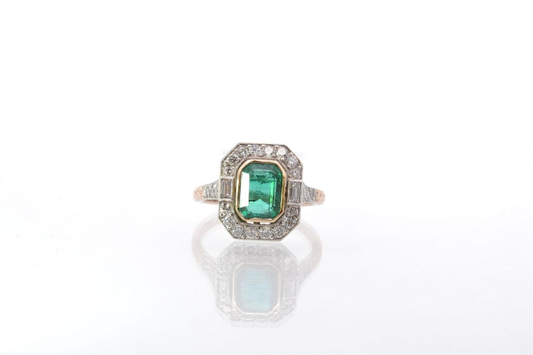 Bague 52 Bague émeraude et diamants en platine et or rose 18k 58 Facettes 25556 25237