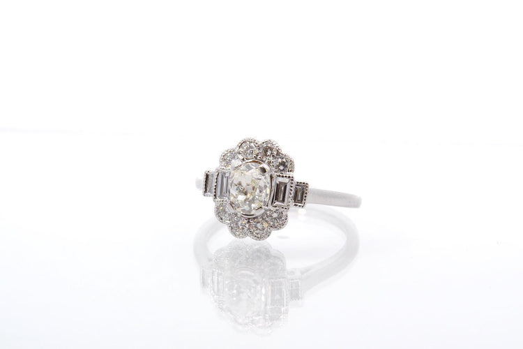 Bague 53 Bague en or blanc 18 carats avec diamants 58 Facettes 25562 25007b