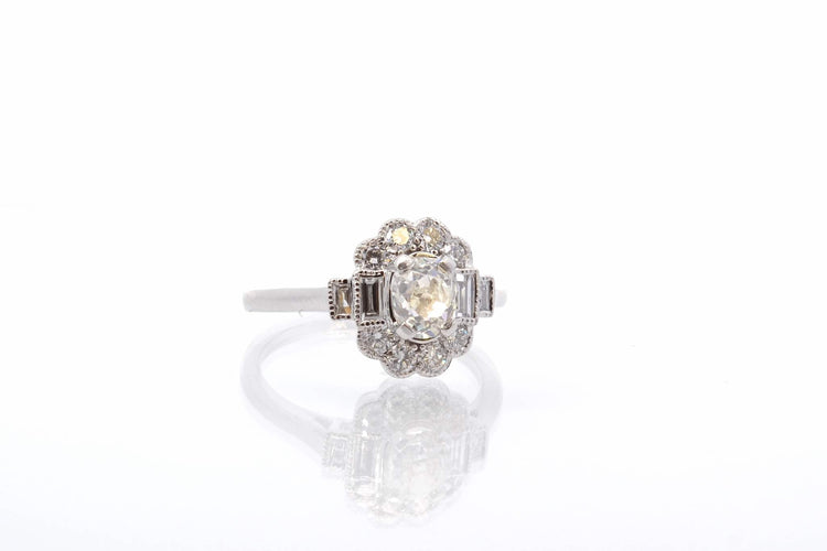 Bague 53 Bague en or blanc 18 carats avec diamants 58 Facettes 25562 25007b