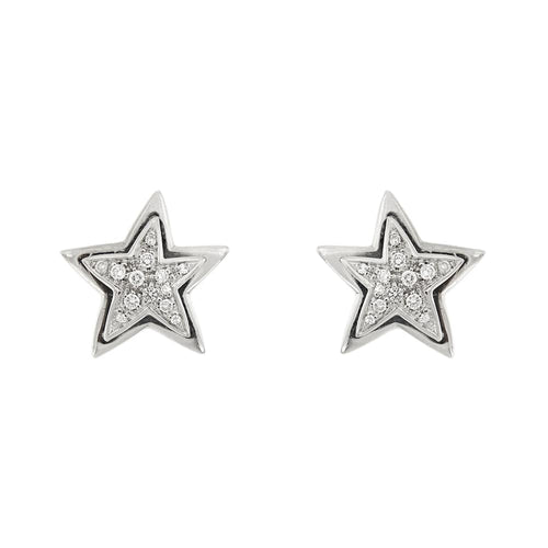 Boucles d'oreilles Boucles d’oreilles étoile à diamants en or blanc 18 carats 58 Facettes 25593