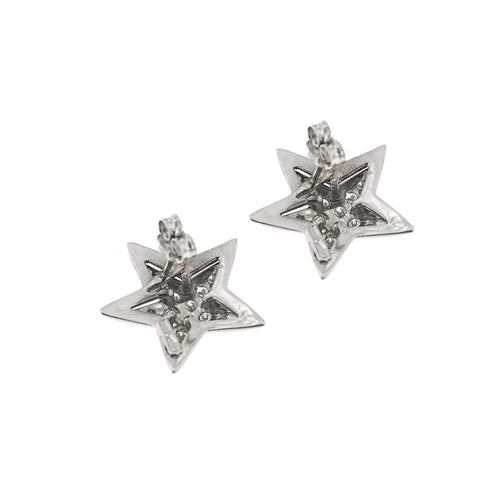 Boucles d'oreilles Boucles d’oreilles étoile à diamants en or blanc 18 carats 58 Facettes 25593