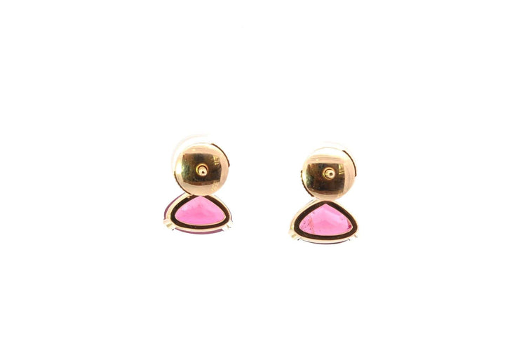 Boucles d'oreilles Boucles d'oreilles en or jaune 18k tourmalines et diamants 58 Facettes 25601