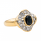 Bague 54 Bague Pompadour en or jaune avec saphir ovale et diamants 58 Facettes 2560745CN