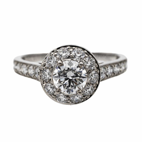 Bague 48 Van Cleef & Arpels - Bague solitaire en platine 950 et diamants 58 Facettes 2560761CN