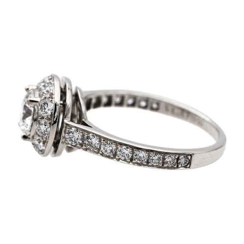 Bague 48 Van Cleef & Arpels - Bague solitaire en platine 950 et diamants 58 Facettes 2560761CN