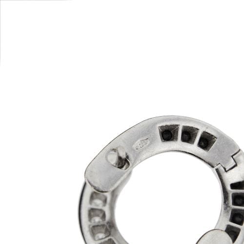 Boucles d'oreilles Boucles d’oreilles pendantes créoles en or blanc 18 ct et diamants 58 Facettes 25641