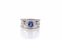 Bague 52 Bague bandeau en platine au saphir et diamants 58 Facettes 25659