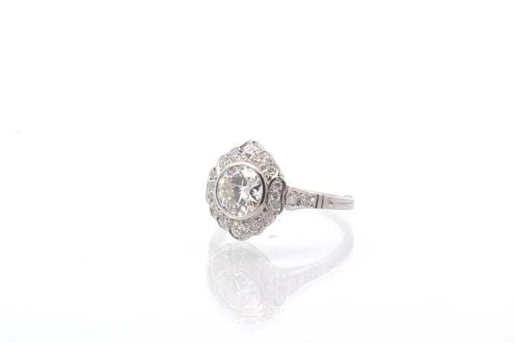 Bague 54 Bague vintage en platine avec diamants 1,06 ct 58 Facettes 25713 25489