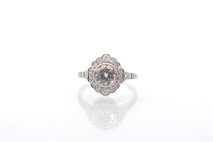 Bague 54 Bague vintage en platine avec diamants 1,06 ct 58 Facettes 25713 25489