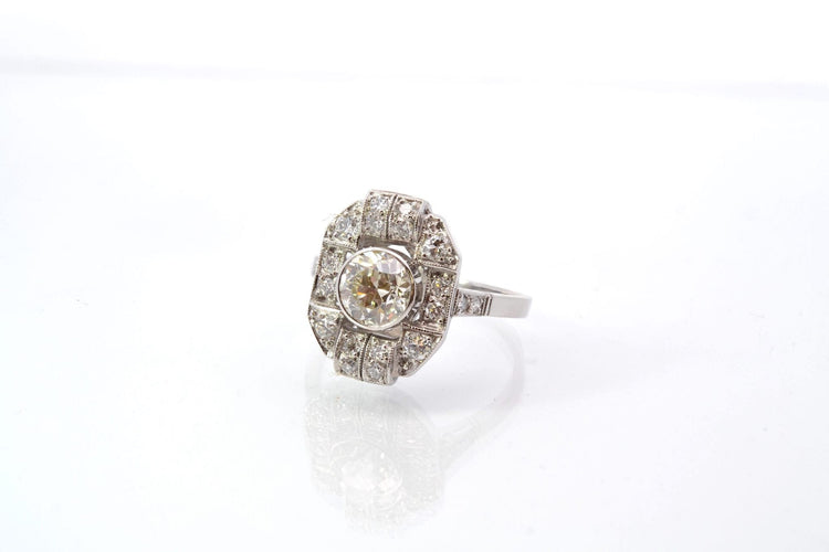 Bague 54 Bague Art déco vintage en platine et diamants 58 Facettes 25715-25766