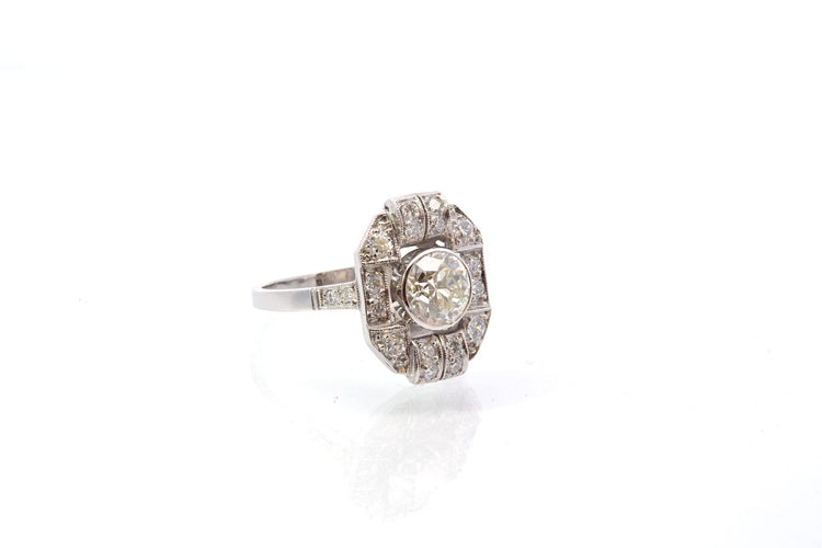 Bague 54 Bague Art déco vintage en platine et diamants 58 Facettes 25715-25766