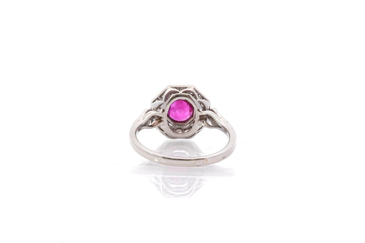 Bague 55 Bague Art déco en platine avec rubis et diamants 58 Facettes 25722