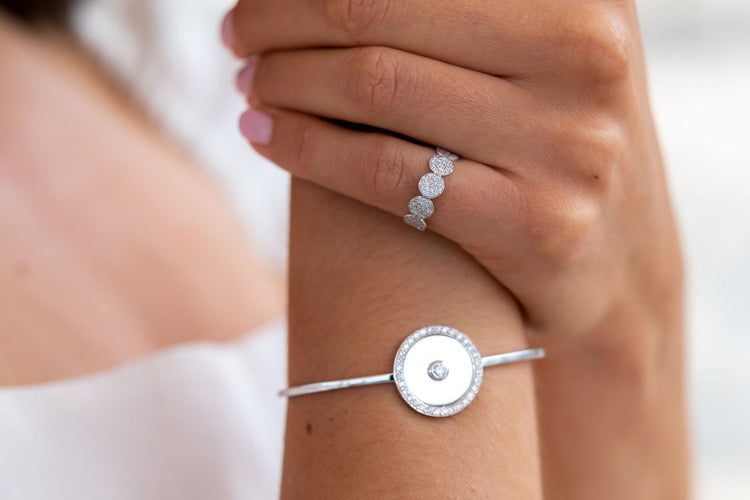 Bague 51 Ginette NY Mini Ever - Bague alliance en or blanc et diamants 58 Facettes 2572401CN