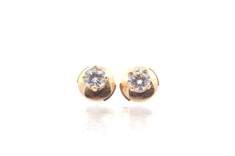 Boucles d'oreilles Puces d’oreilles en or avec diamants 58 Facettes 26111-B
