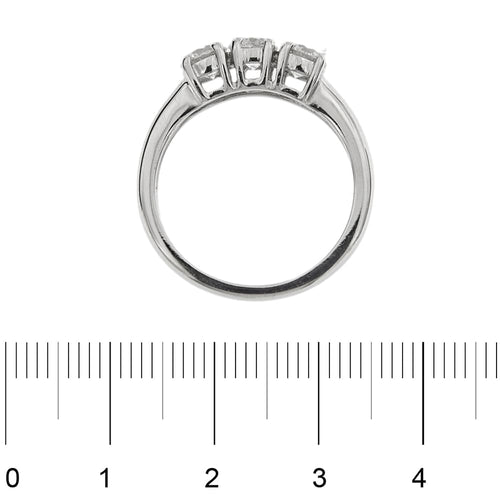 Bague 55 Bague trilogie en or blanc 18 kt et diamants 1,12 ct 58 Facettes 25737