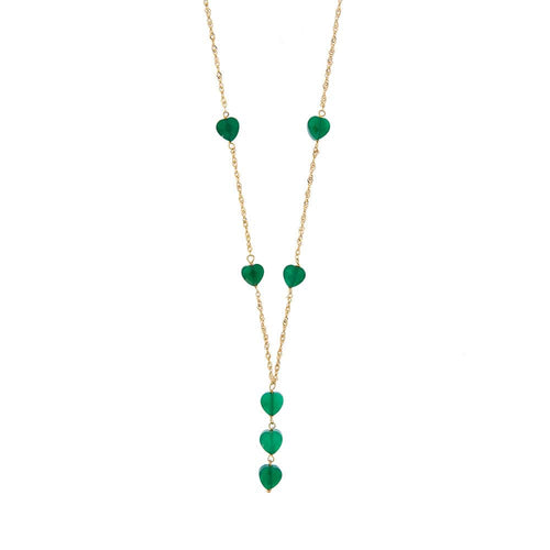 Collier Collier - Pendentif en or jaune 18 kt et calcédoine verte 58 Facettes 25738