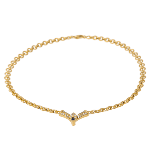 Collier Collier Or jaune Saphir, Diamant 58 Facettes 2576877CN