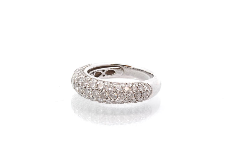 Bague 54 Bague jonc en or blanc 18k avec diamants 58 Facettes 26851
