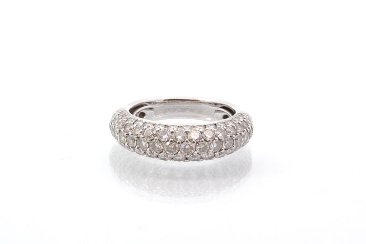 Bague 54 Bague jonc en or blanc 18k avec diamants 58 Facettes 26851