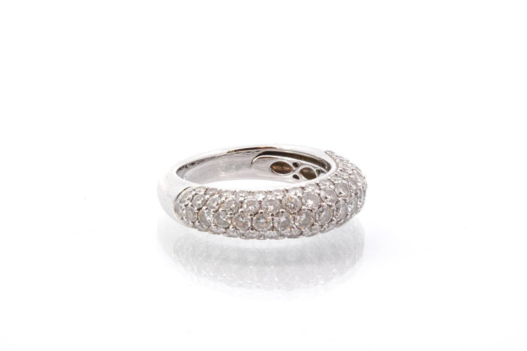 Bague 54 Bague jonc en or blanc 18k avec diamants 58 Facettes 26851