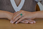 Bague 55 Bague vintage en platine avec émeraude 4,39 ct et diamants 58 Facettes 25822A - 27164