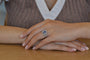 Bague 53 Bague vintage en platine avec saphir de Ceylan et diamants 58 Facettes 25831-27264