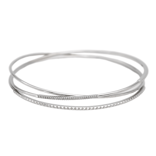 Bracelet Bracelet jonc en or blanc 18 carats et diamants 58 Facettes 2584570CN