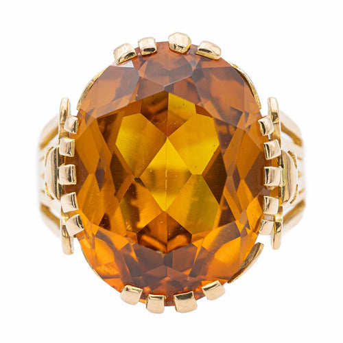 Bague 57 Bague cocktail en or jaune sertie d’une citrine 58 Facettes 2584629CN