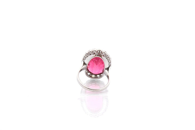 Bague 53 Bague tourmaline 10,87 ct et diamants en platine 58 Facettes 25878-26585