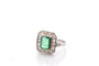 Bague 51 Bague Art déco en platine avec émeraude 2,22 ct et diamants 58 Facettes 25906-27032a